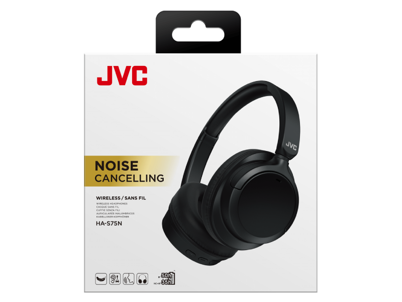 JVC Active Noise Cancelling Wireless Lightweight Around-Ear Headphones - HA-S75N