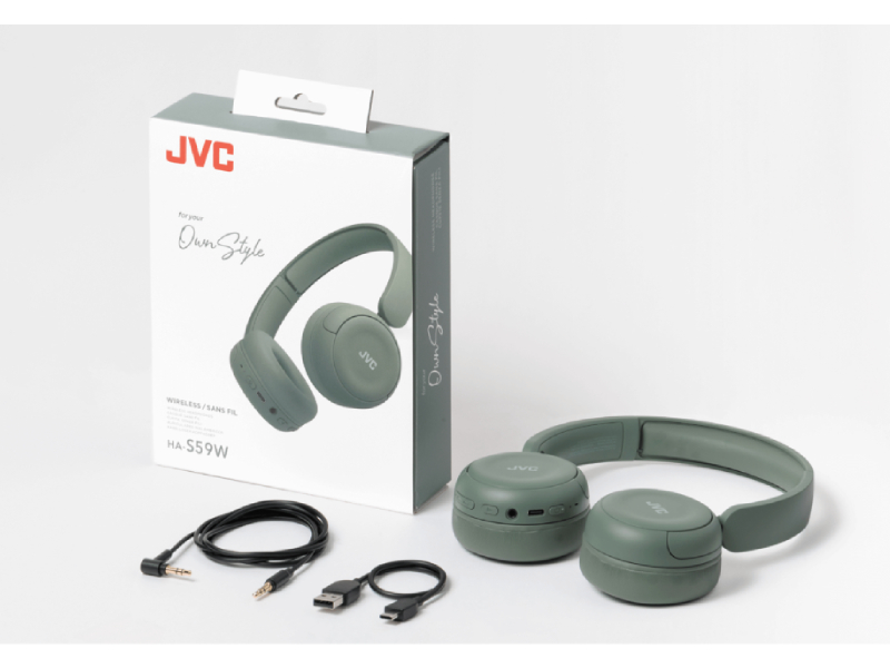 JVC Stylish Wireless Headphones with Pleasant Sound and Comfortable Fit in Retro Blue - HA-S59W-A