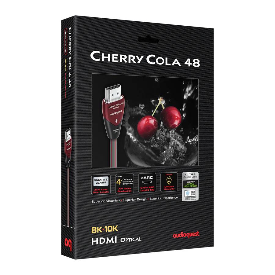 Audioquest 15 Meter Cherry Cola 48 Active Optical HDMI 2.1 Cable - HDM48CCOLA1500