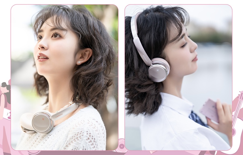 FiiO Anytime On-Ear Bluetooth ANC Headphones in Pink - Anytime (P)